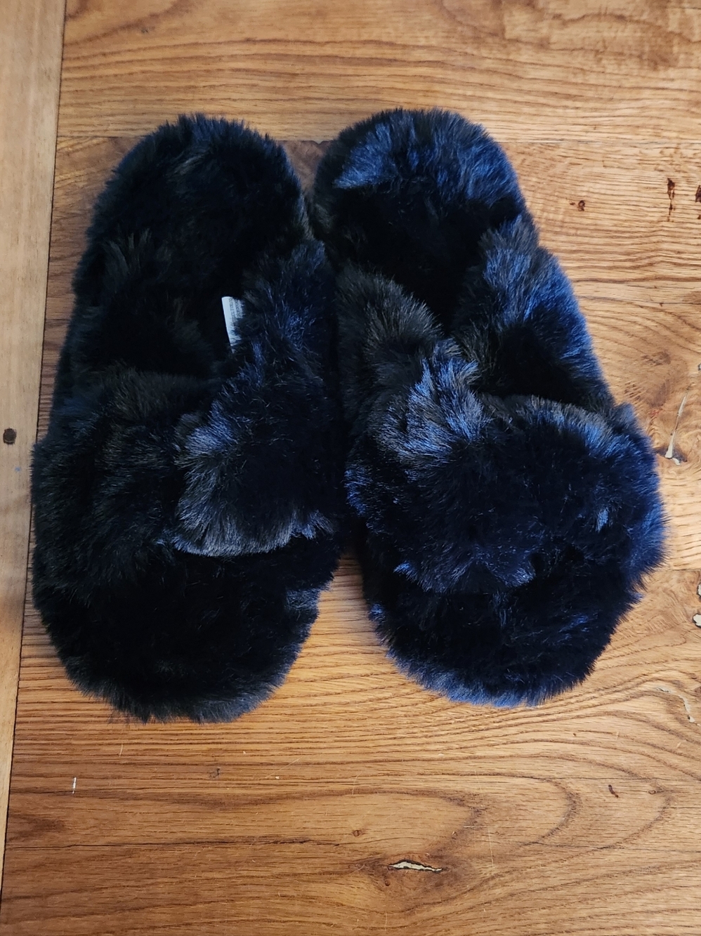 LC Lauren Conrad Faux Fur House Slippers - Black